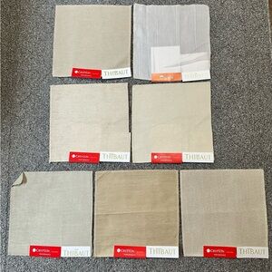 Lot of 7 Thibaut Fabric Sample Remnants Neutrals Aura Herringbone White Crafts